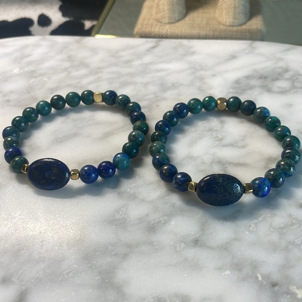 Azurite & Lapis center bracelet - Picture 5 of 5